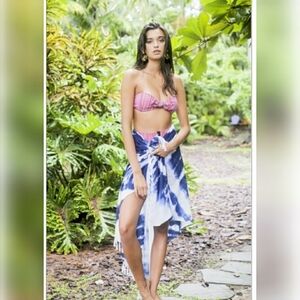 Soleil Marini Tie-Dye Beach Sarong Pareo Swim Cover Wrap Shawl